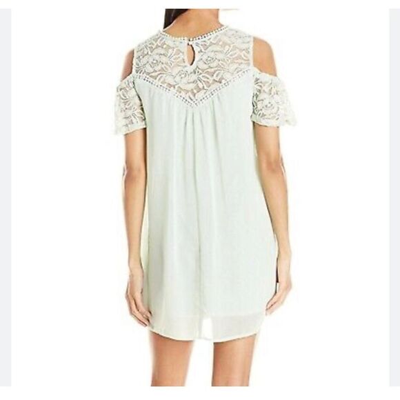 NWT As U Wish Cold Shoulder Dress Light Green Large - Picture 2 of 10